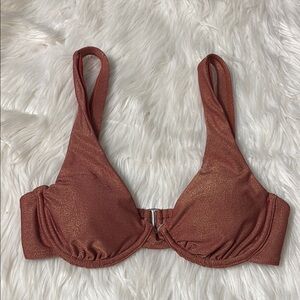 NWOT VYB Brown Shimmery Underwire Padded Bikini Swim Top S